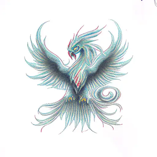 Phoenix With A Tail Signifying Hope
