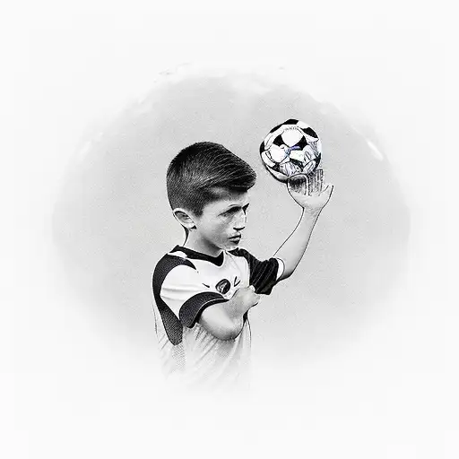 Kid Holding A Soccer Ball