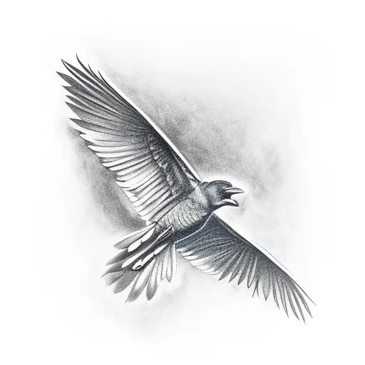 Aggressive Crow Flying