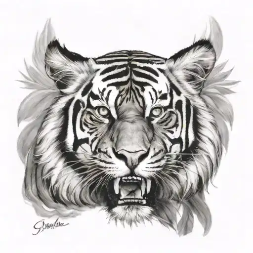 Half Of Hari Singh Nalwa Face And Half Of It Being A Tiger