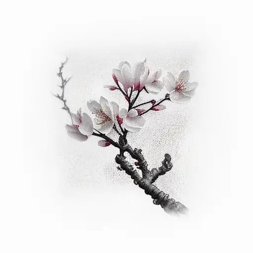 Cherry Blossom With Chinese Characters