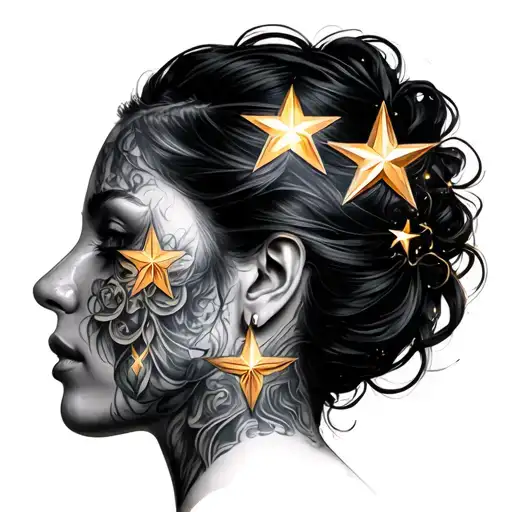 Star Ways On Right Upper Shoulder And Arm