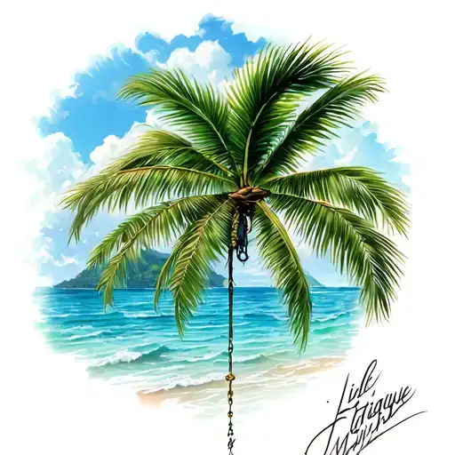 Ile Of Martinique Palm Tree Pendulum