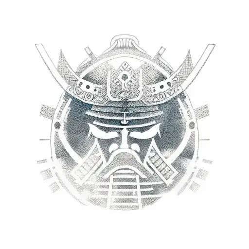 Samurai Sillhouette Behind Clouds