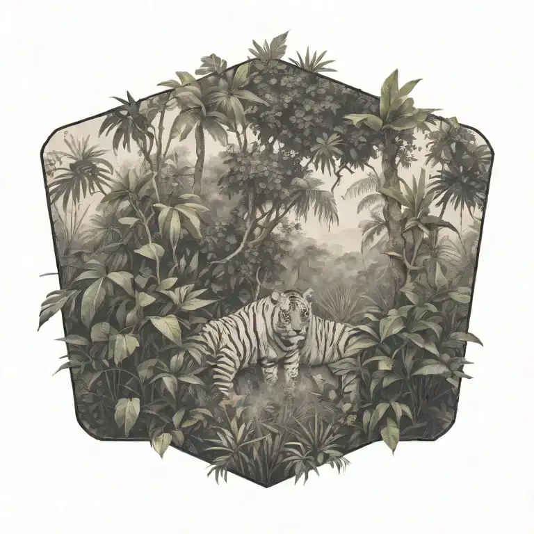 Leon With Jungle Bushes Trees Forest