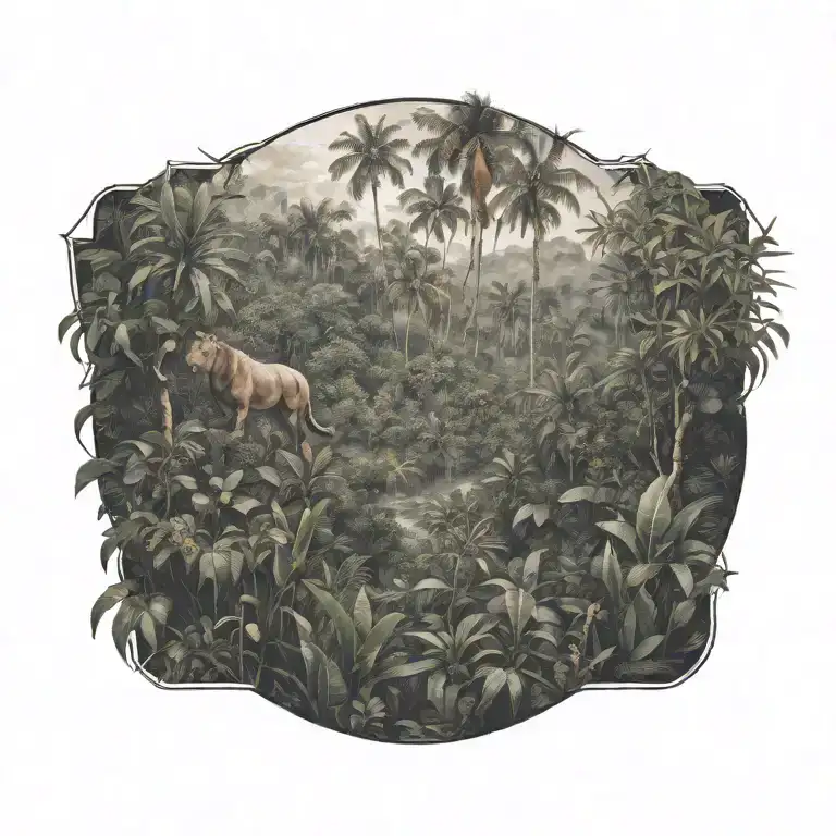 Leon With Jungle Bushes Trees Forest