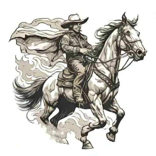 Cowboy Riding A Horse