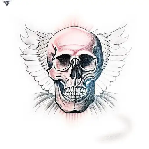 Skull Stairway Angel Woman