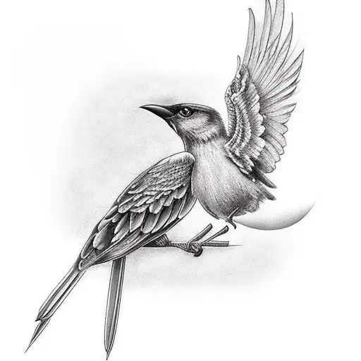 A Pinking Bird With A Greek God