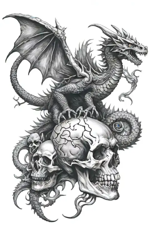 Dragon And Skull