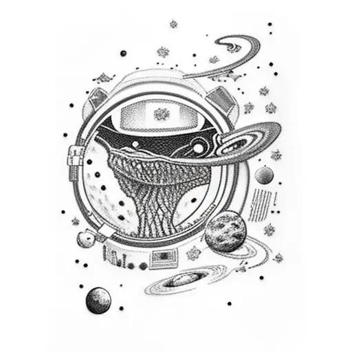 Astronaut Exploring A Galaxy Filled With Alien Creatures