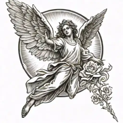 Angel Flying Towards The Sun