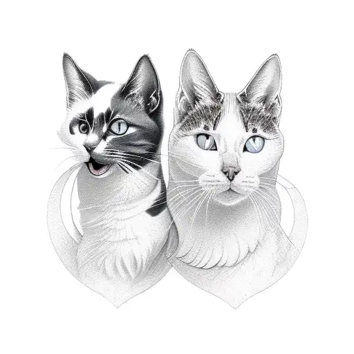 Two Cats On A Half Moon