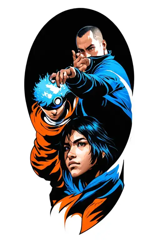 Jiriya And Minito Doing Rasengan