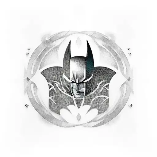 A Neo-traditional Bio-mechanical Sleeve Tattoo Featuring A Hidden Batman Symbol