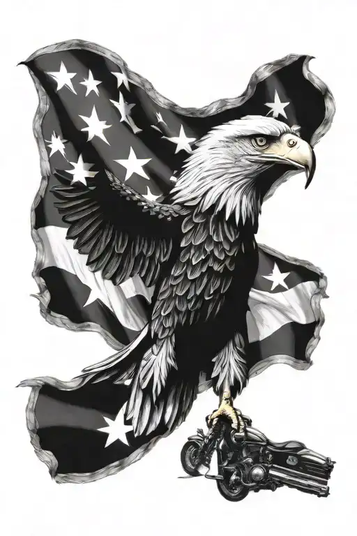 Eagle American Flag Harley Davidson Bar