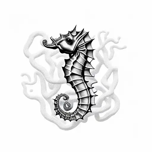 Sea Horse In Shape Of Letter F