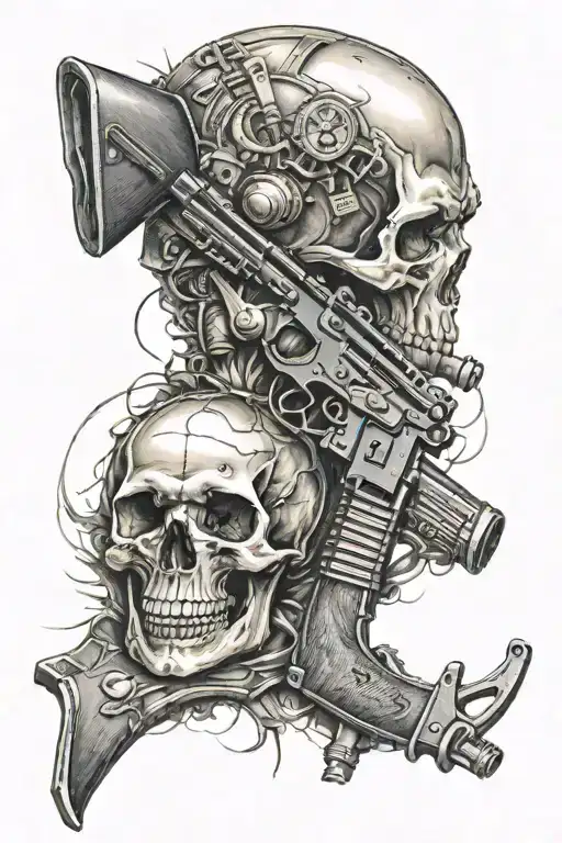 Ak47 Skull Back Of Forearm