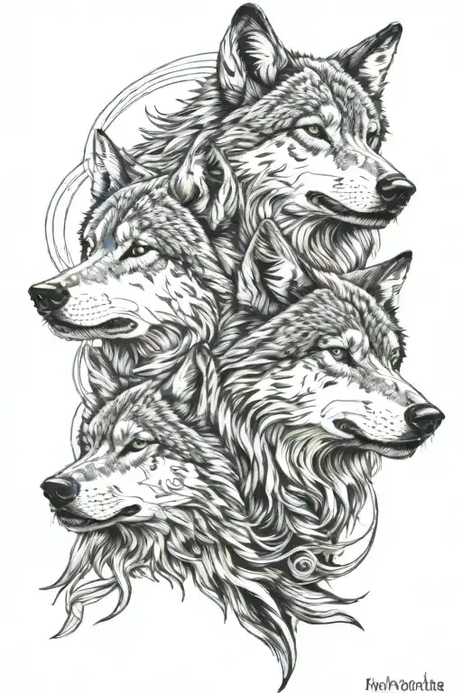 Wolf With Dog Face Within Tattoo