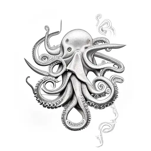 Diving Knife And Octopus
