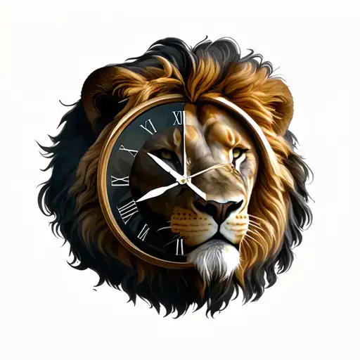 Lion Clock With A