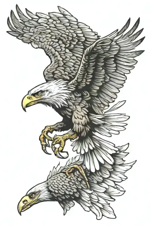 Eagle Talon And Bird Flying