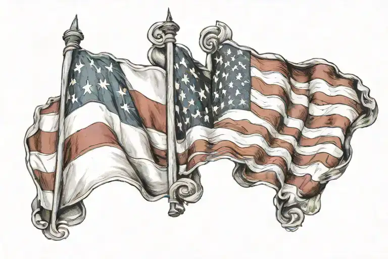 American Flag W Italian Flag Morphing