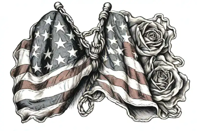 American Flag W Italian Flag Intertwined