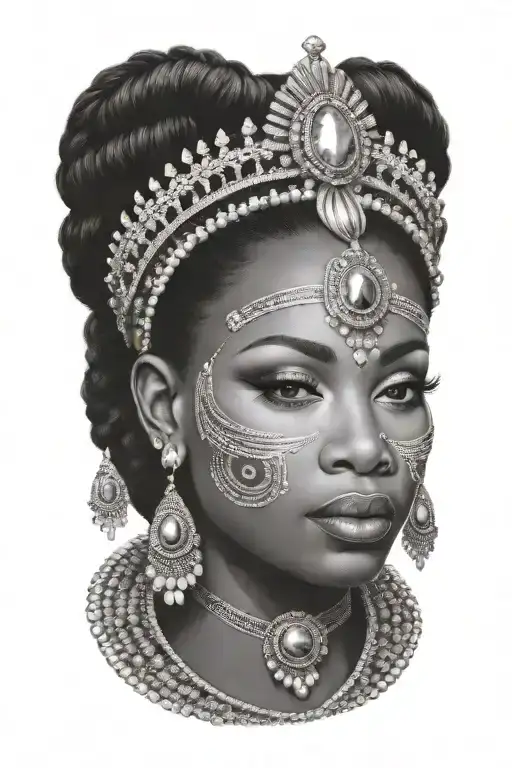 Aalfrican Queen Godess Full Of Jewellery