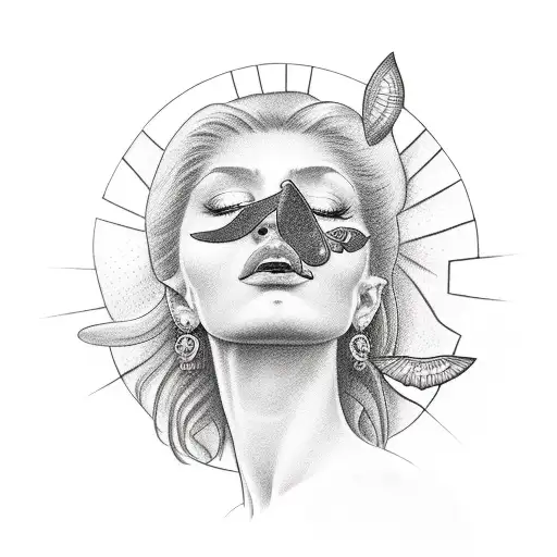 Humble Woman Looking Up To The Sun