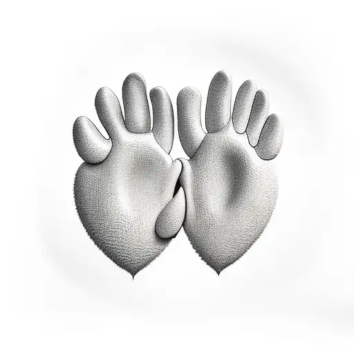 2 Dog Paws In The Shape Of A Heart