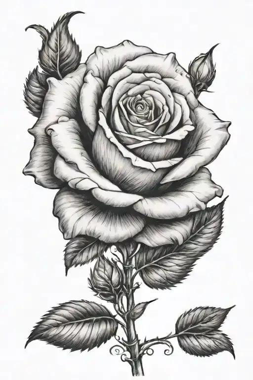 Rose With Initials Eb At Bottom Corner