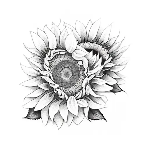 Two Sunflowers With Female Face