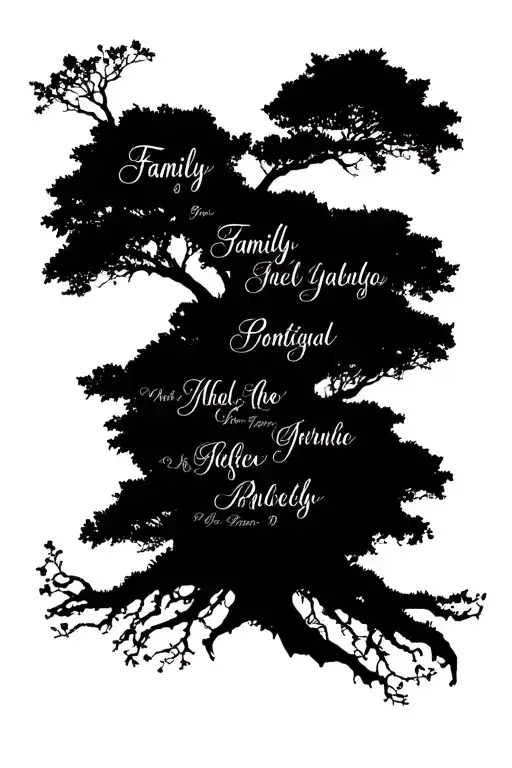 Family Tree Branches With Names Incorporated
