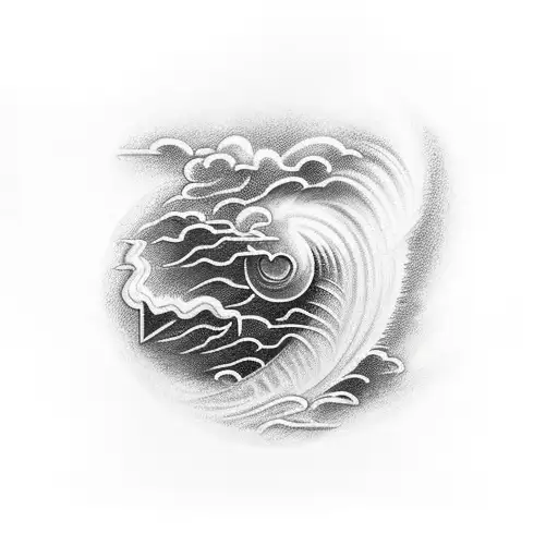 Broken Sword With Storm In Background