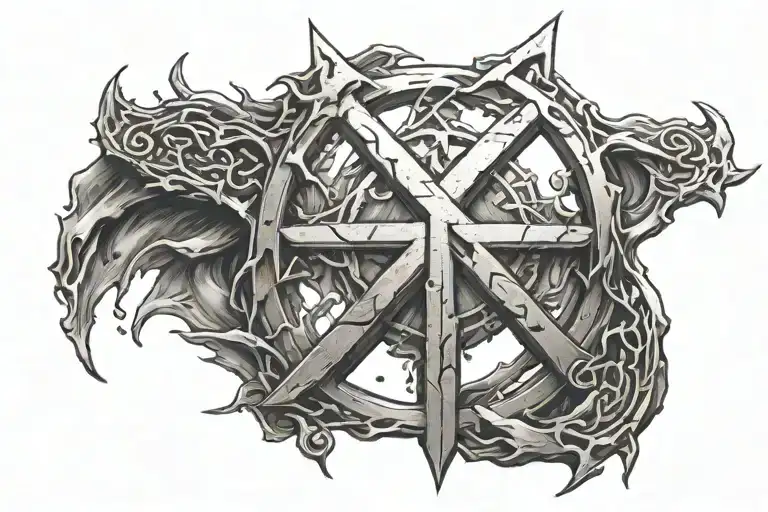 Create A Protection Bind-rune Out Of Metal Tattoo Design