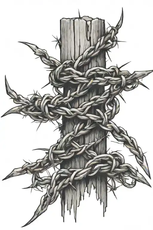 Barbed Wire Line Art
