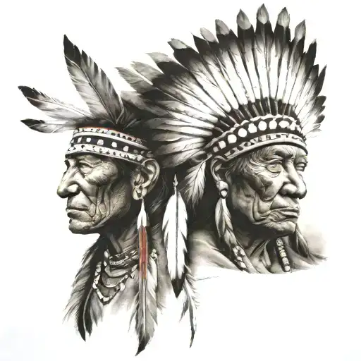 American Indian With Landscapes