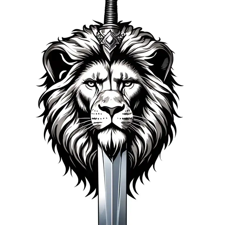 Lion Of Judah With Warrior Wielding A Sword