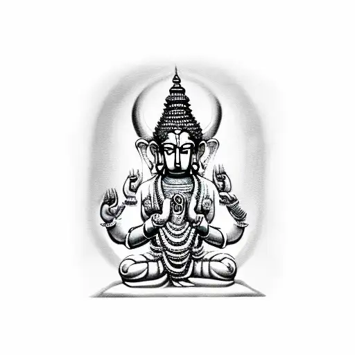 God Hanuman With Buddha