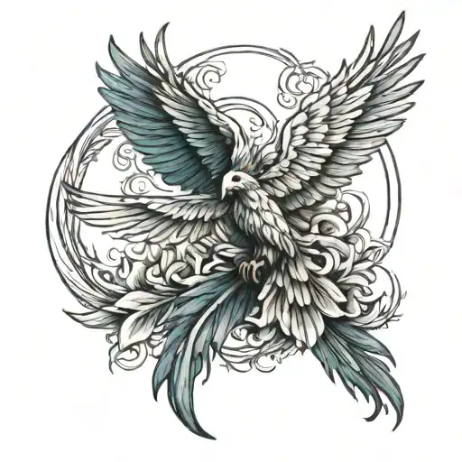 Sexual Assault Survivors Symbol With A Pheonix Flying