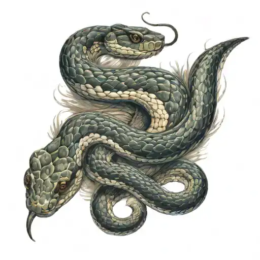 Snake With A Sea Tattoo