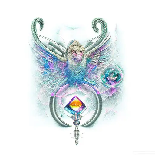 Combine Elements Of Disability Awareness With Healing Crystals In A Realistic Tattoo Design