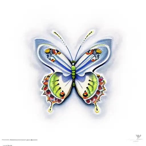 Broken Butterfly With Hearts