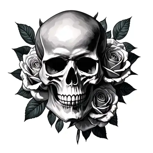 Skull And Roses Dark For Cover