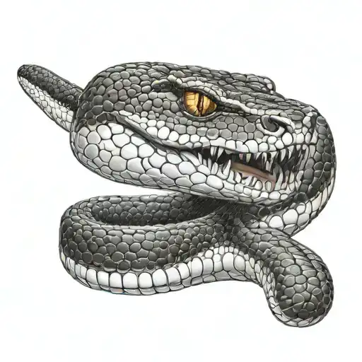 Taipan Snake With Teeth