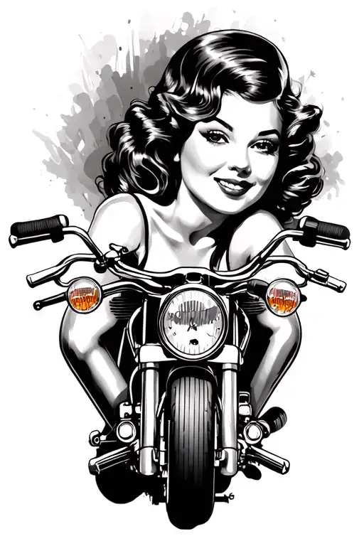 Pin Up Girl On A Motor Bike