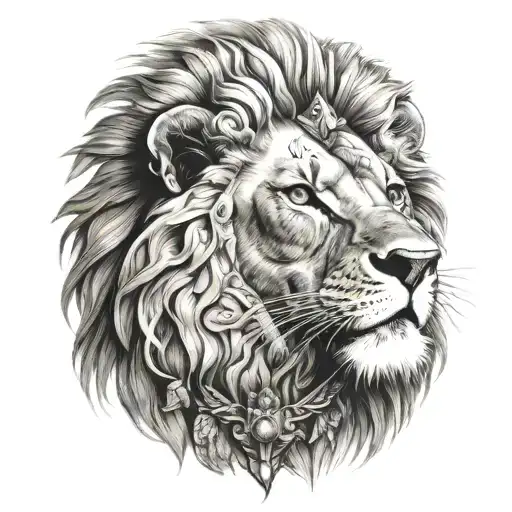 Nubian Queen With Lion