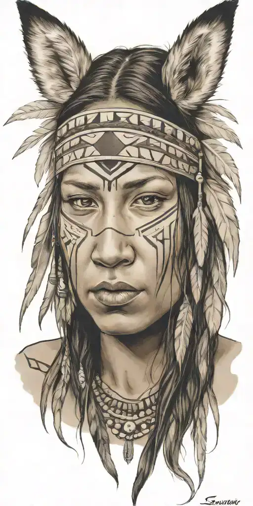 Young Adorable Sioux Woman Full Bust