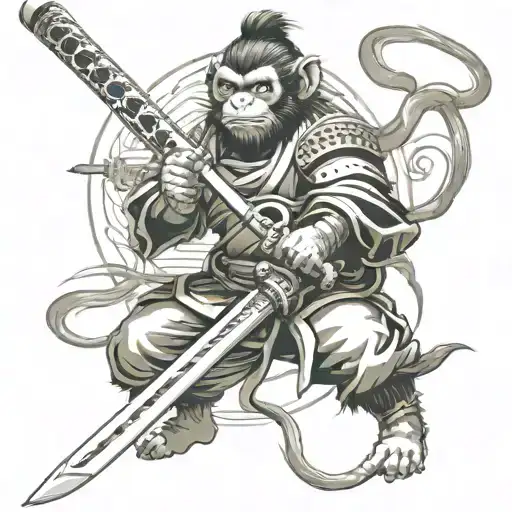 Year Of The Monkey Samurai Sword